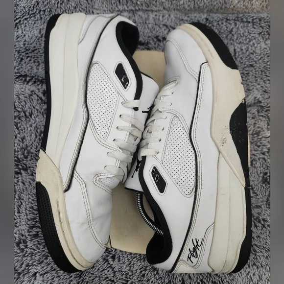 Nike Air Jordan Flight Court Basketball White Sail Black Men's Size 12 - Picture 6 of 9